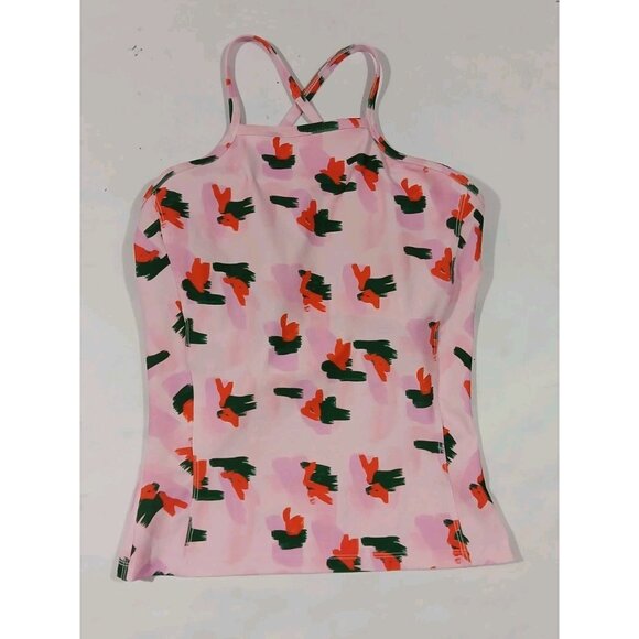 Albion Fit Switchback Smudge Tankini Swim Top Size Large Pink Beach Resort - Picture 1 of 8